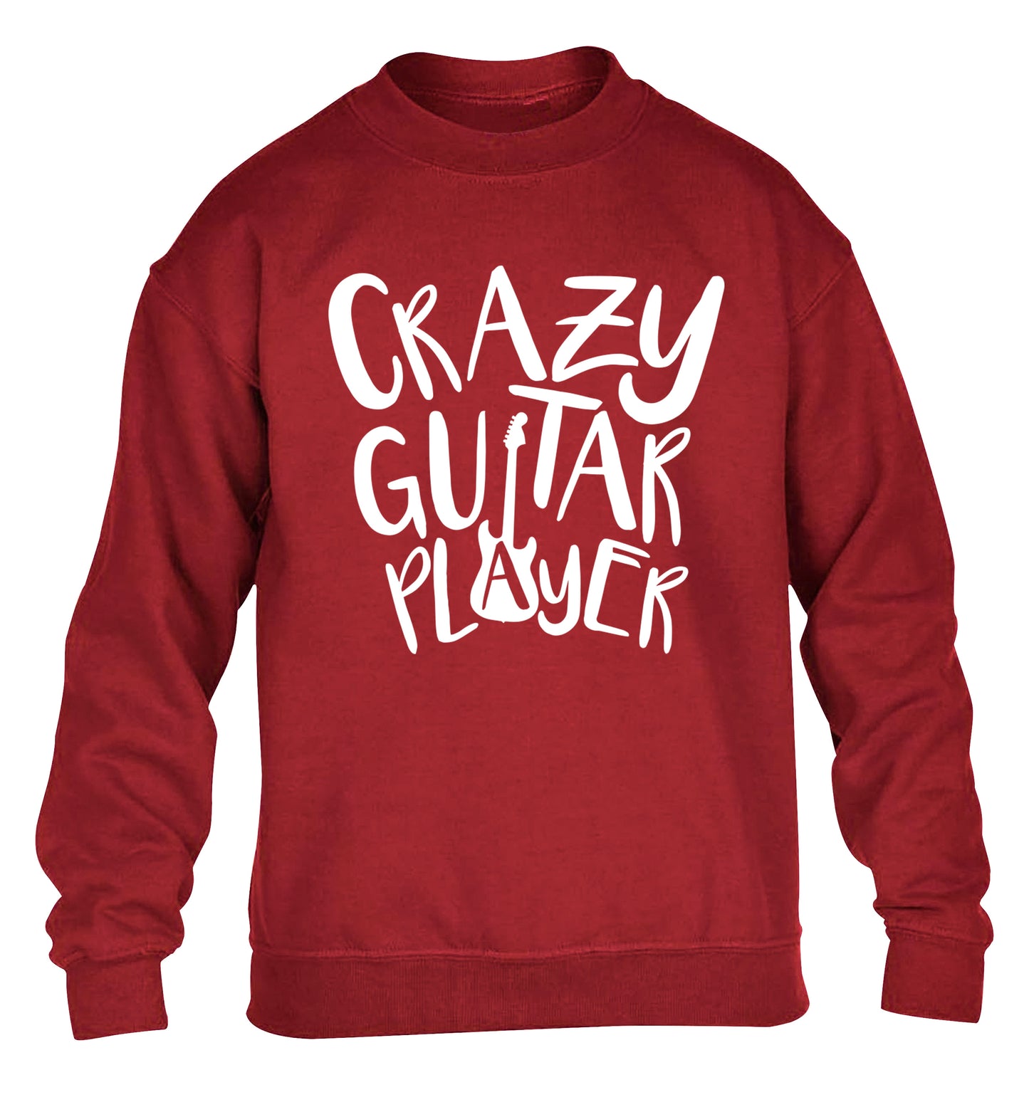 Crazy guitar player children's grey sweater 12-14 Years