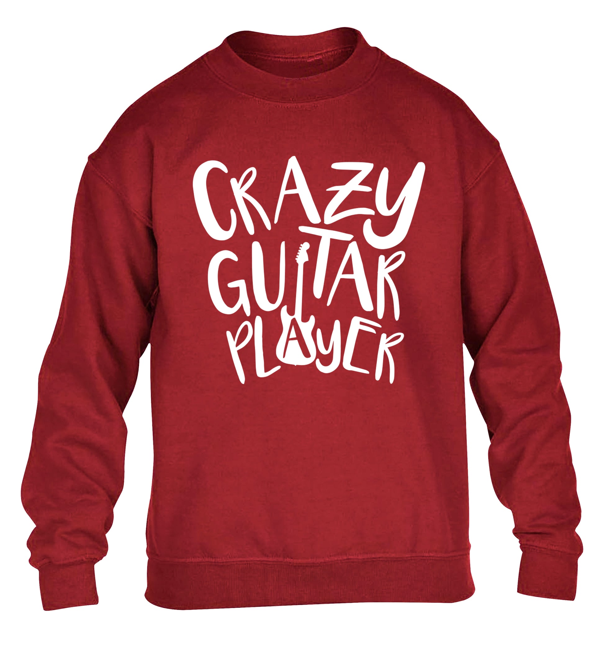 Crazy guitar player children's grey sweater 12-14 Years
