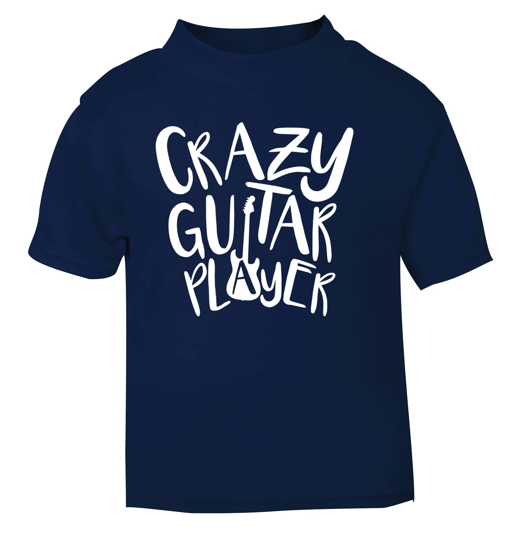 Crazy guitar player navy Baby Toddler Tshirt 2 Years