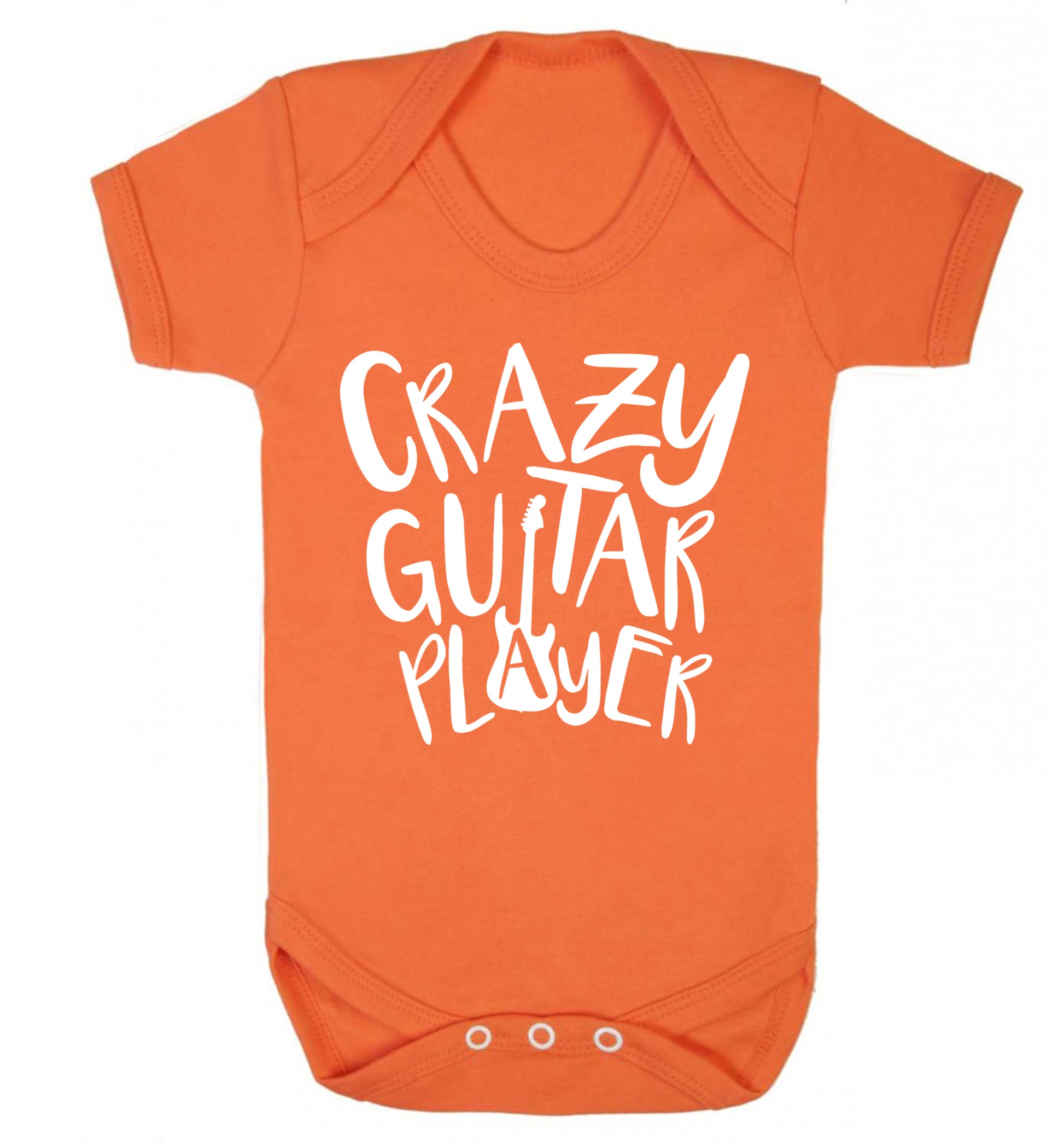 Crazy guitar player Baby Vest orange 18-24 months