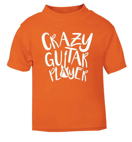 Crazy guitar player orange Baby Toddler Tshirt 2 Years