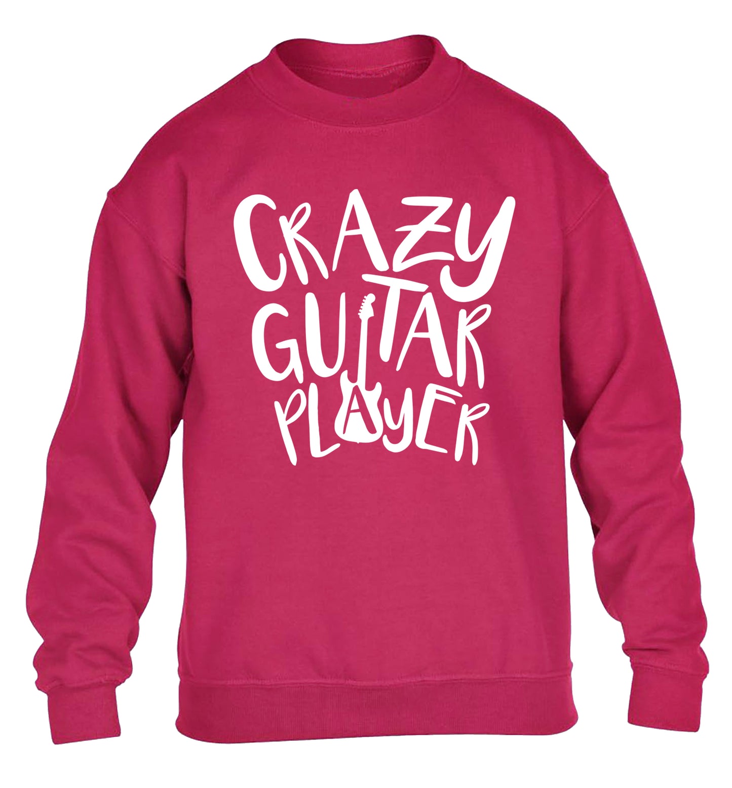 Crazy guitar player children's pink sweater 12-14 Years