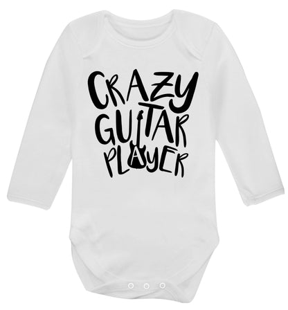 Crazy guitar player Baby Vest long sleeved white 6-12 months