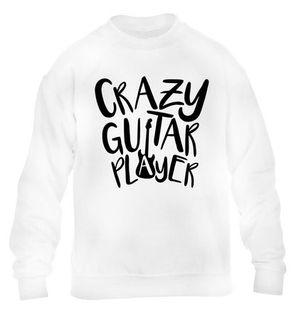 Crazy guitar player children's white sweater 12-14 Years