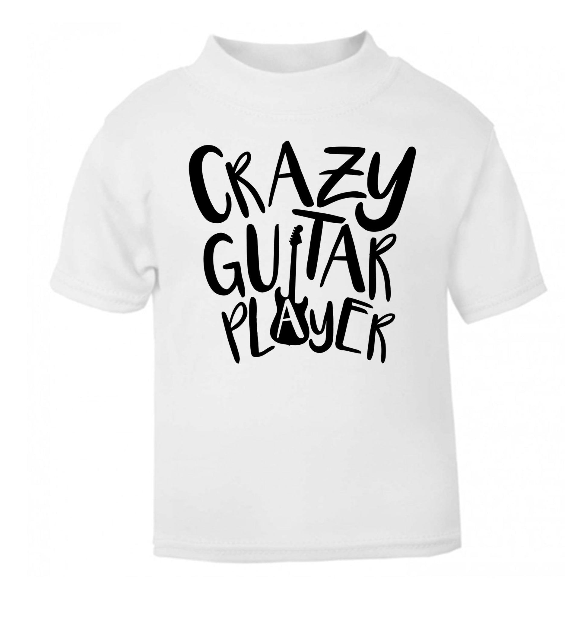 Crazy guitar player white Baby Toddler Tshirt 2 Years