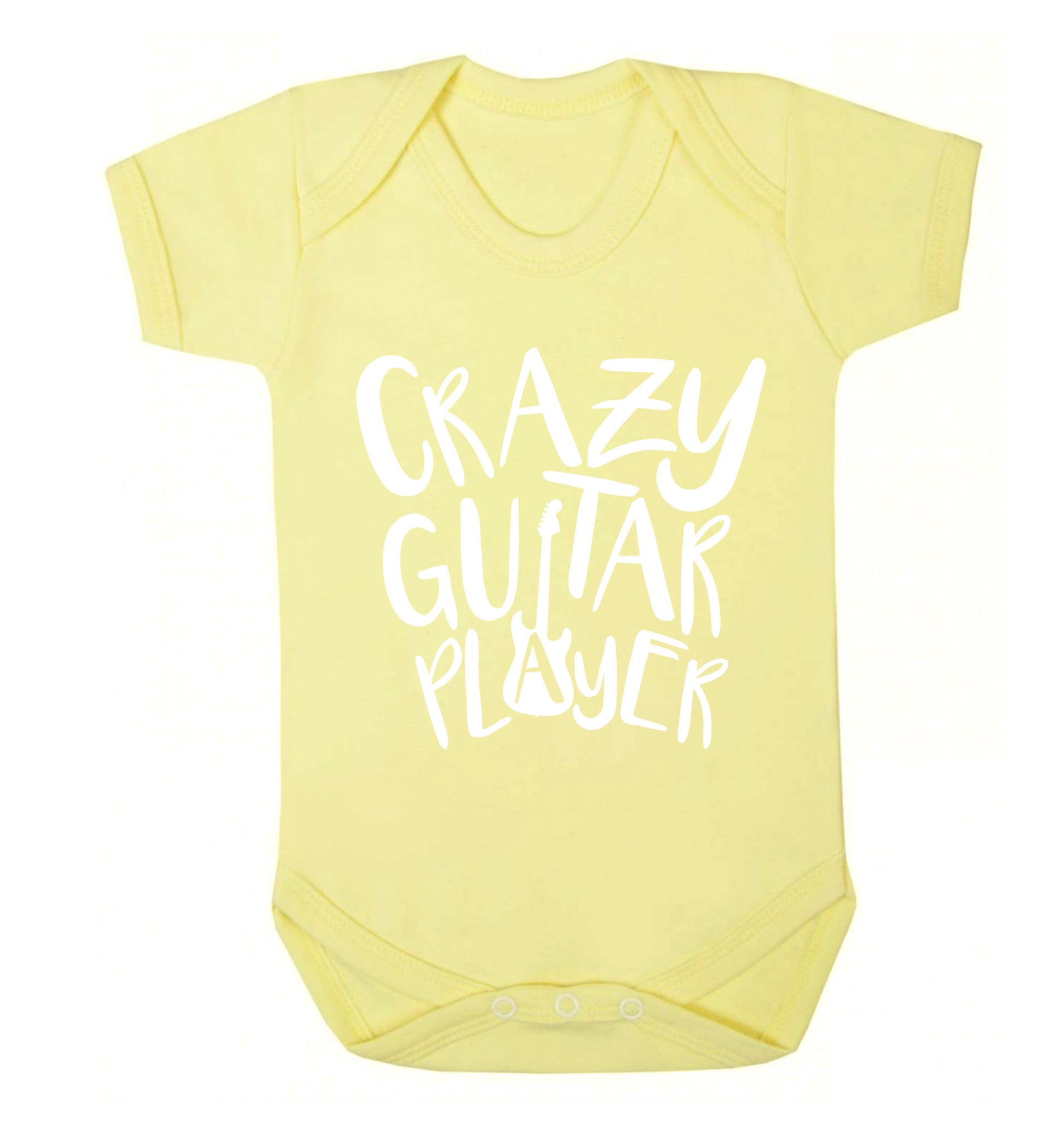 Crazy guitar player Baby Vest pale yellow 18-24 months
