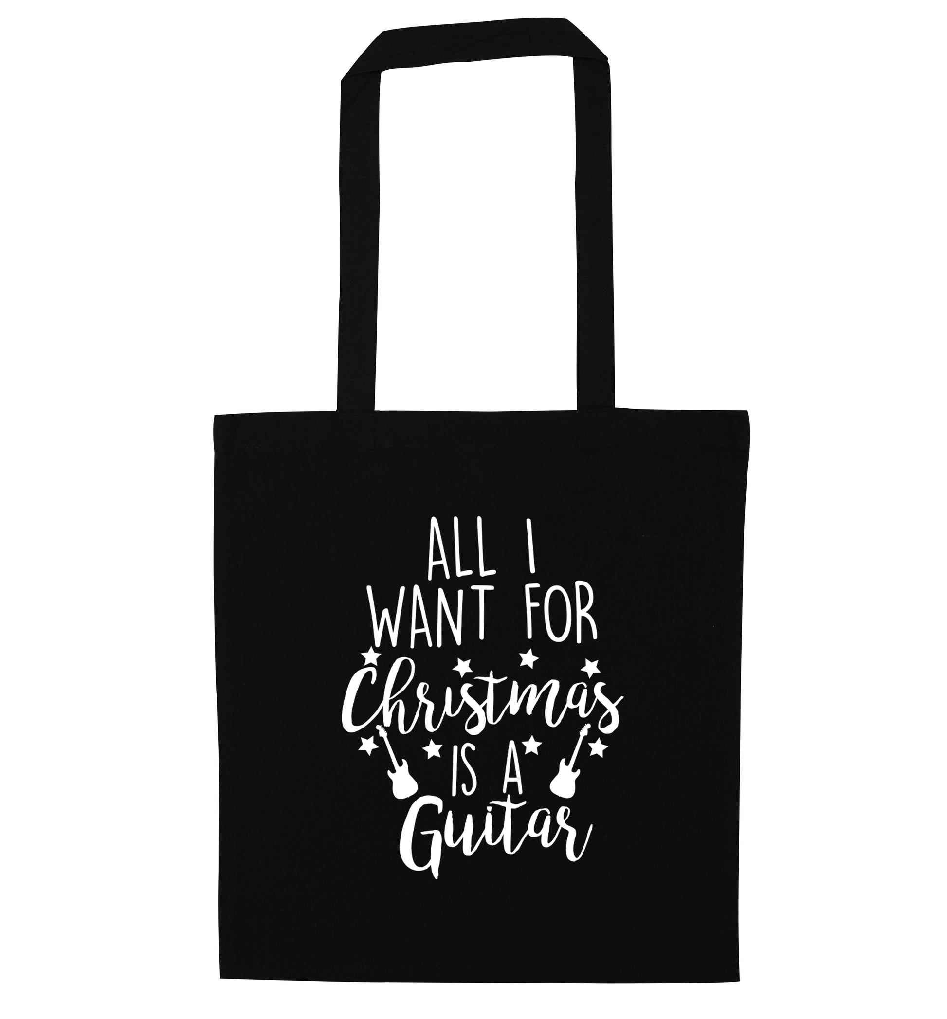 All I want for Christmas is a guitar black tote bag
