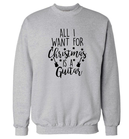 All I want for Christmas is a guitar Adult's unisex grey Sweater 2XL