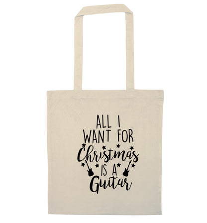 All I want for Christmas is a guitar natural tote bag