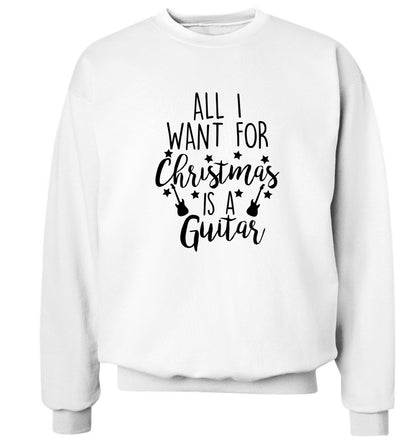 All I want for Christmas is a guitar Adult's unisex white Sweater 2XL