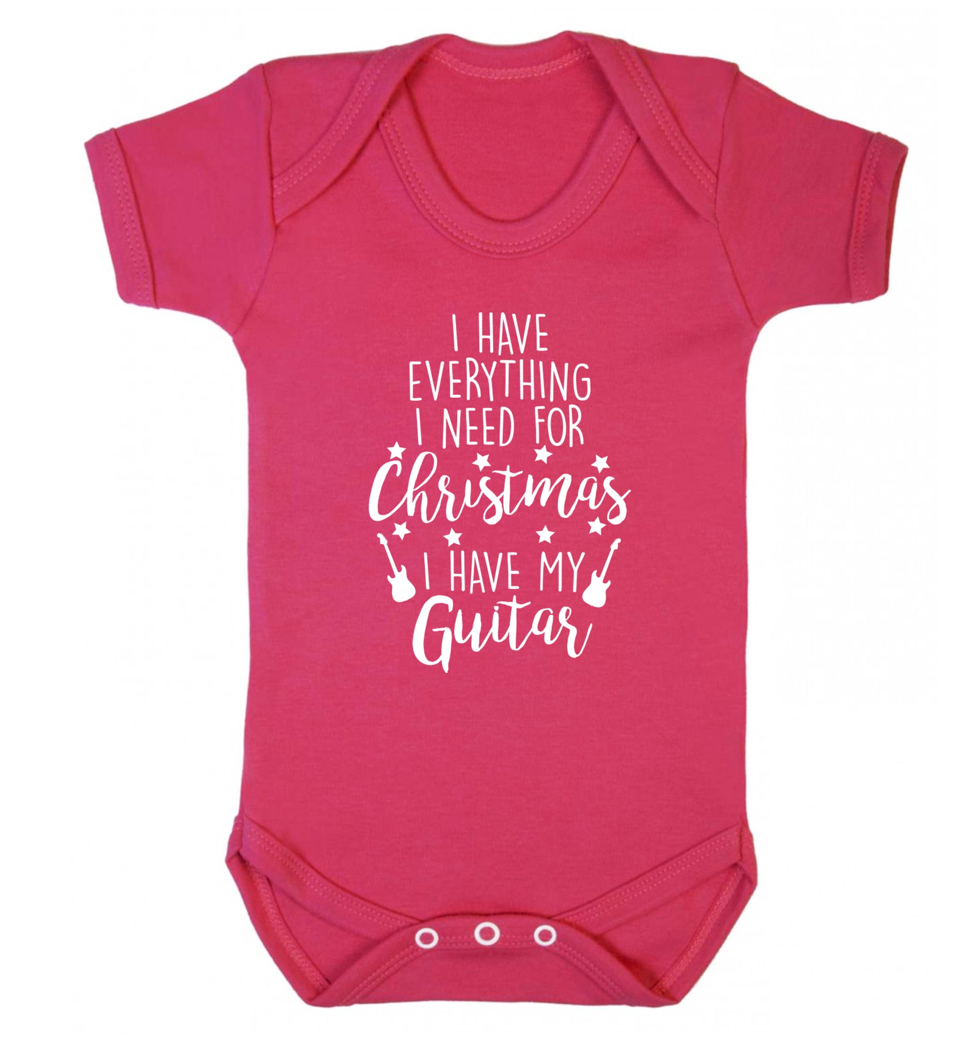 I have everything I need for Christmas I have my guitar Baby Vest dark pink 18-24 months
