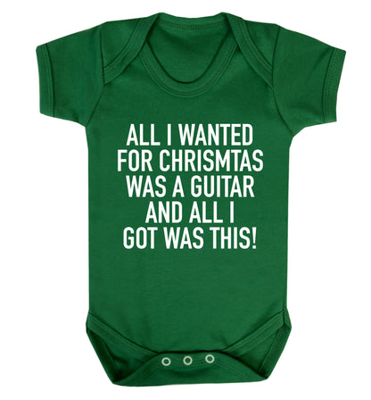 All I wanted for Christmas was a guitar and all I got was this! Baby Vest green 18-24 months