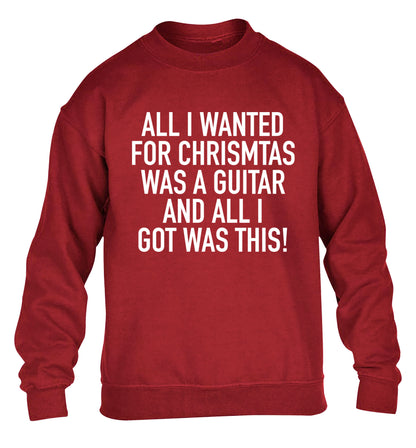 All I wanted for Christmas was a guitar and all I got was this! children's grey sweater 12-14 Years