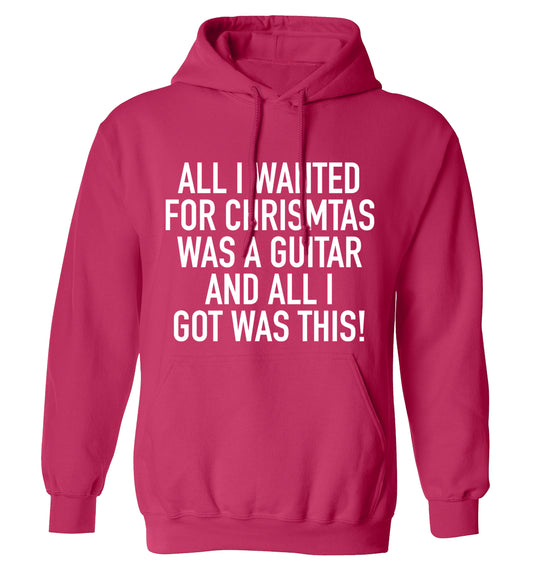 All I wanted for Christmas was a guitar and all I got was this! adults unisex pink hoodie 2XL
