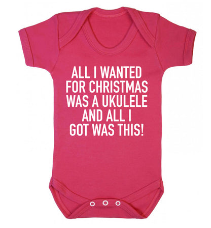 All I wanted for Christmas was a ukulele and all I got was this! Baby Vest dark pink 18-24 months