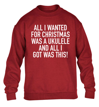 All I wanted for Christmas was a ukulele and all I got was this! children's grey sweater 12-14 Years
