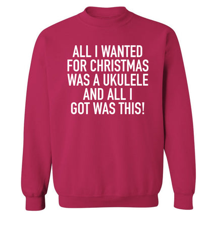 All I wanted for Christmas was a ukulele and all I got was this! Adult's unisex pink Sweater 2XL