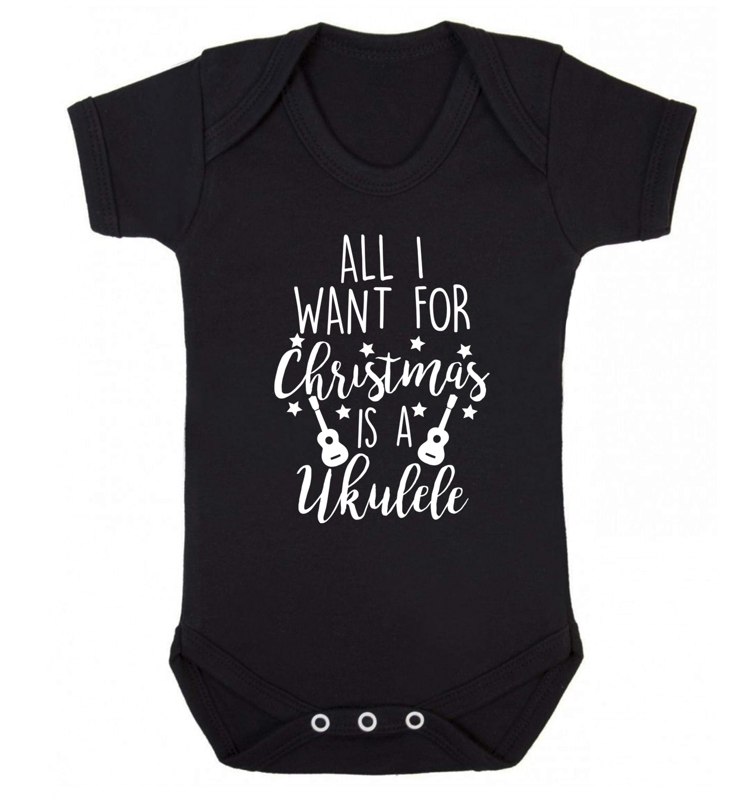 All I want for christmas is a ukulele Baby Vest black 18-24 months