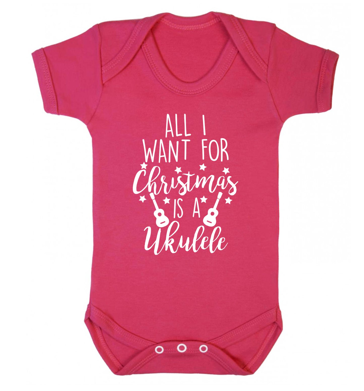 All I want for christmas is a ukulele Baby Vest dark pink 18-24 months