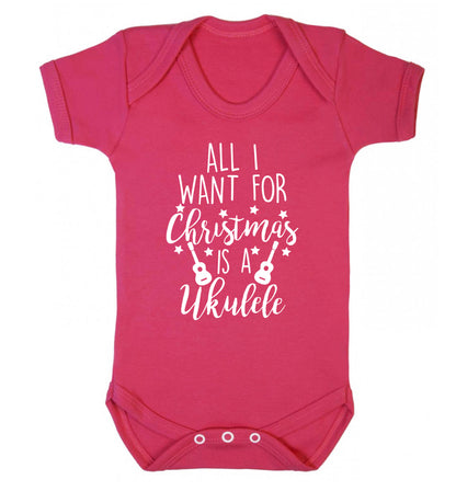 All I want for christmas is a ukulele Baby Vest dark pink 18-24 months