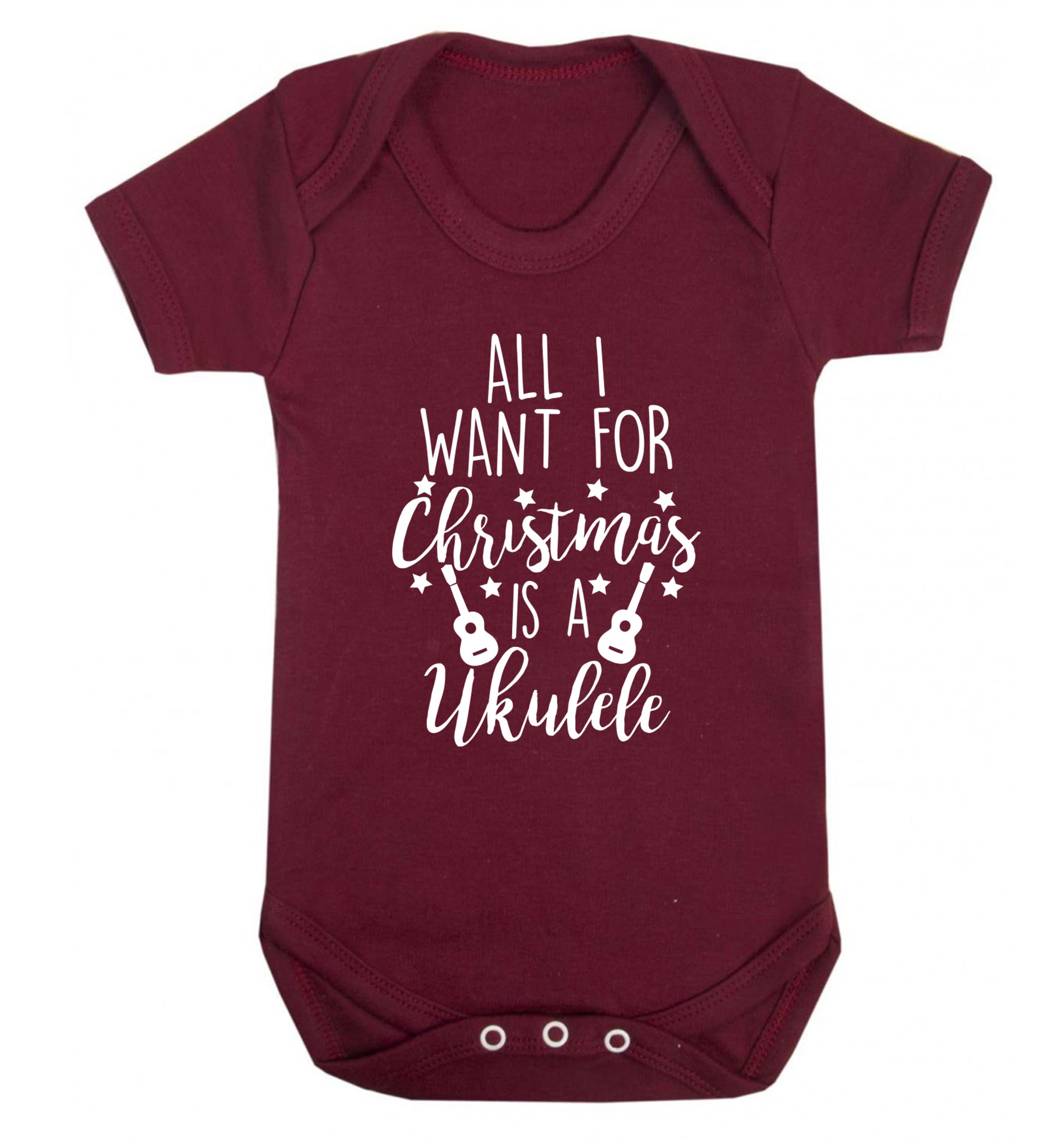 All I want for christmas is a ukulele Baby Vest maroon 18-24 months