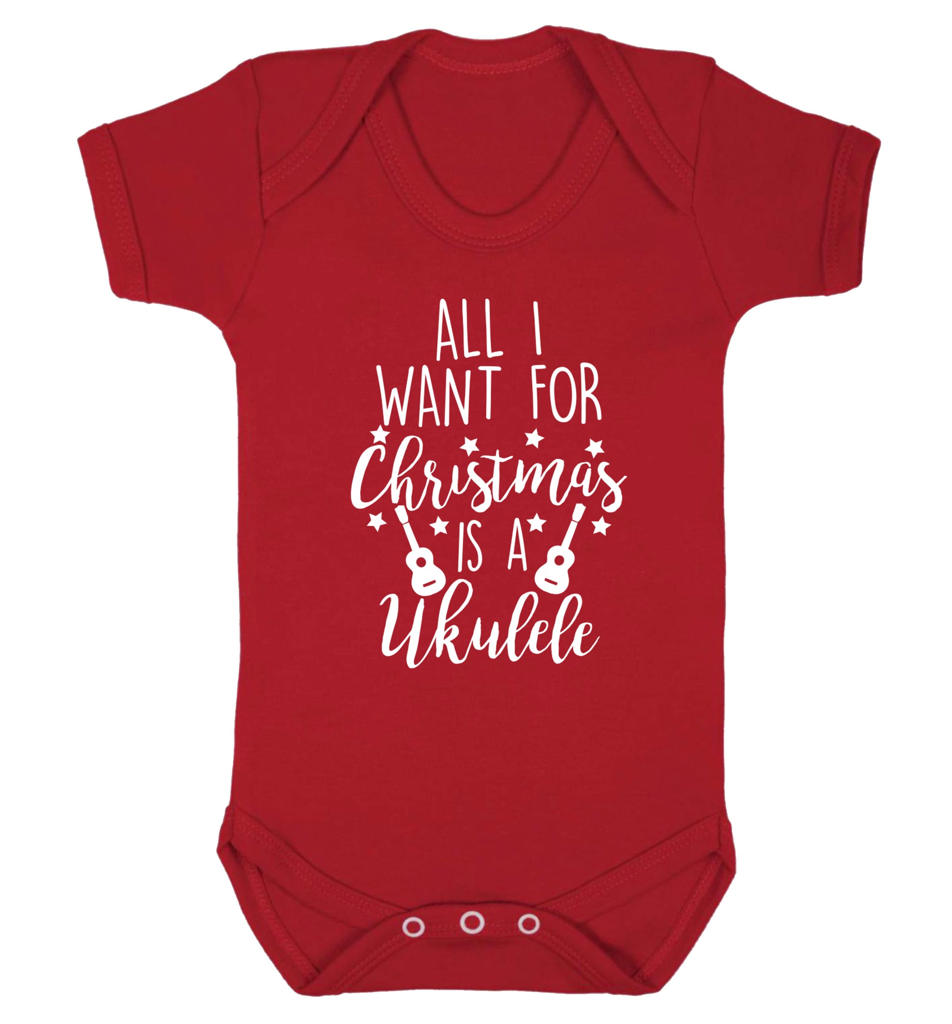 All I want for christmas is a ukulele Baby Vest red 18-24 months