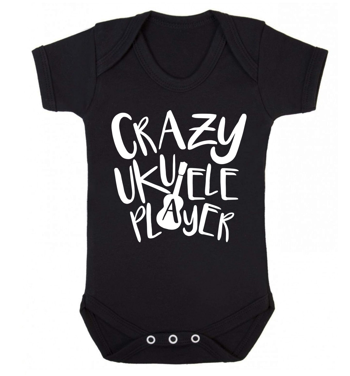 Crazy ukulele player Baby Vest black 18-24 months