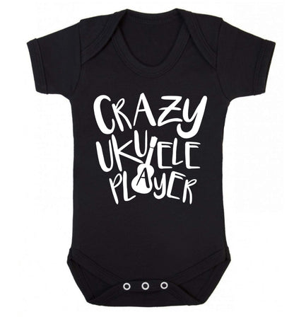 Crazy ukulele player Baby Vest black 18-24 months