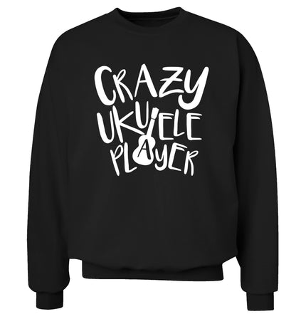 Crazy ukulele player Adult's unisex black Sweater 2XL