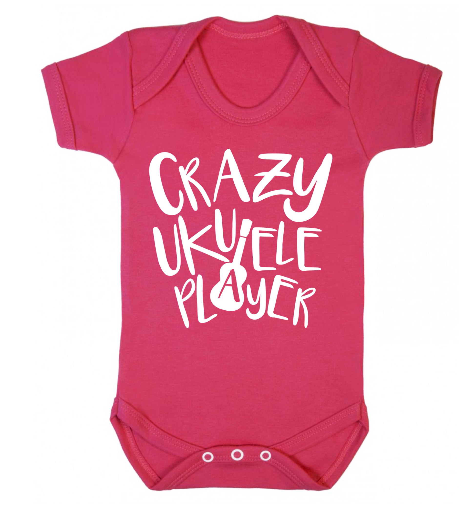 Crazy ukulele player Baby Vest dark pink 18-24 months