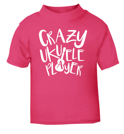 Crazy ukulele player pink Baby Toddler Tshirt 2 Years