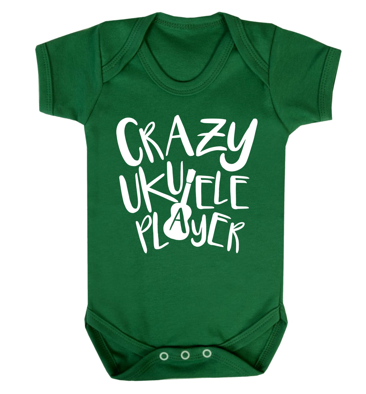 Crazy ukulele player Baby Vest green 18-24 months