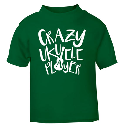 Crazy ukulele player green Baby Toddler Tshirt 2 Years