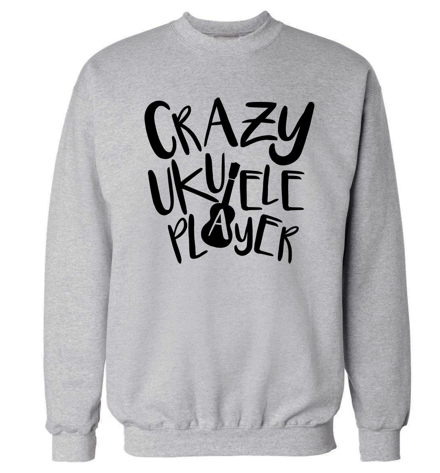 Crazy ukulele player Adult's unisex grey Sweater 2XL