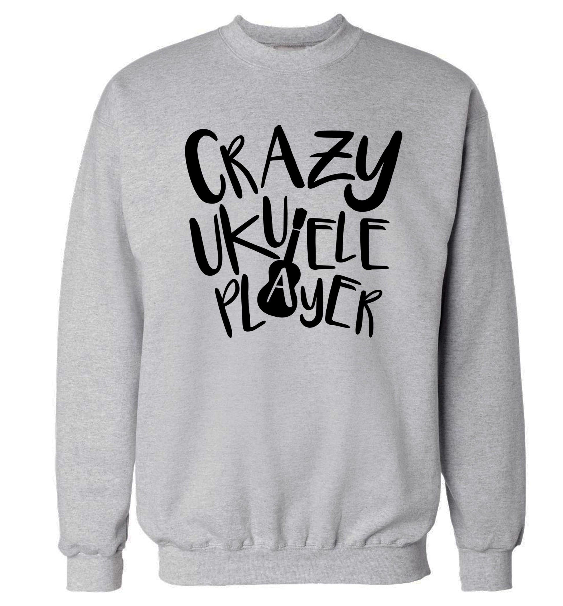 Crazy ukulele player Adult's unisex grey Sweater 2XL
