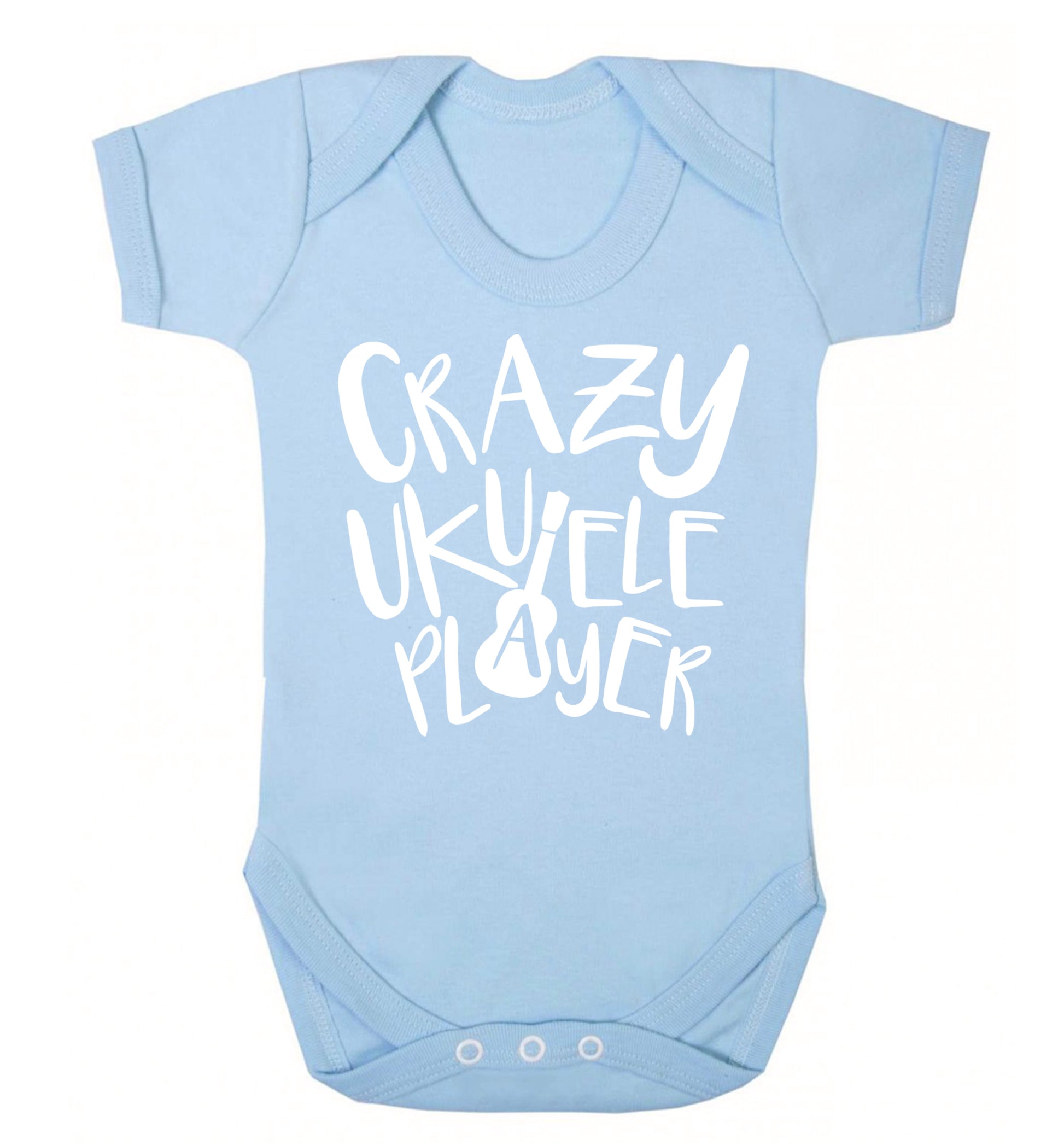 Crazy ukulele player Baby Vest pale blue 18-24 months