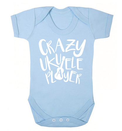 Crazy ukulele player Baby Vest pale blue 18-24 months