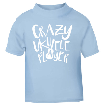 Crazy ukulele player light blue Baby Toddler Tshirt 2 Years