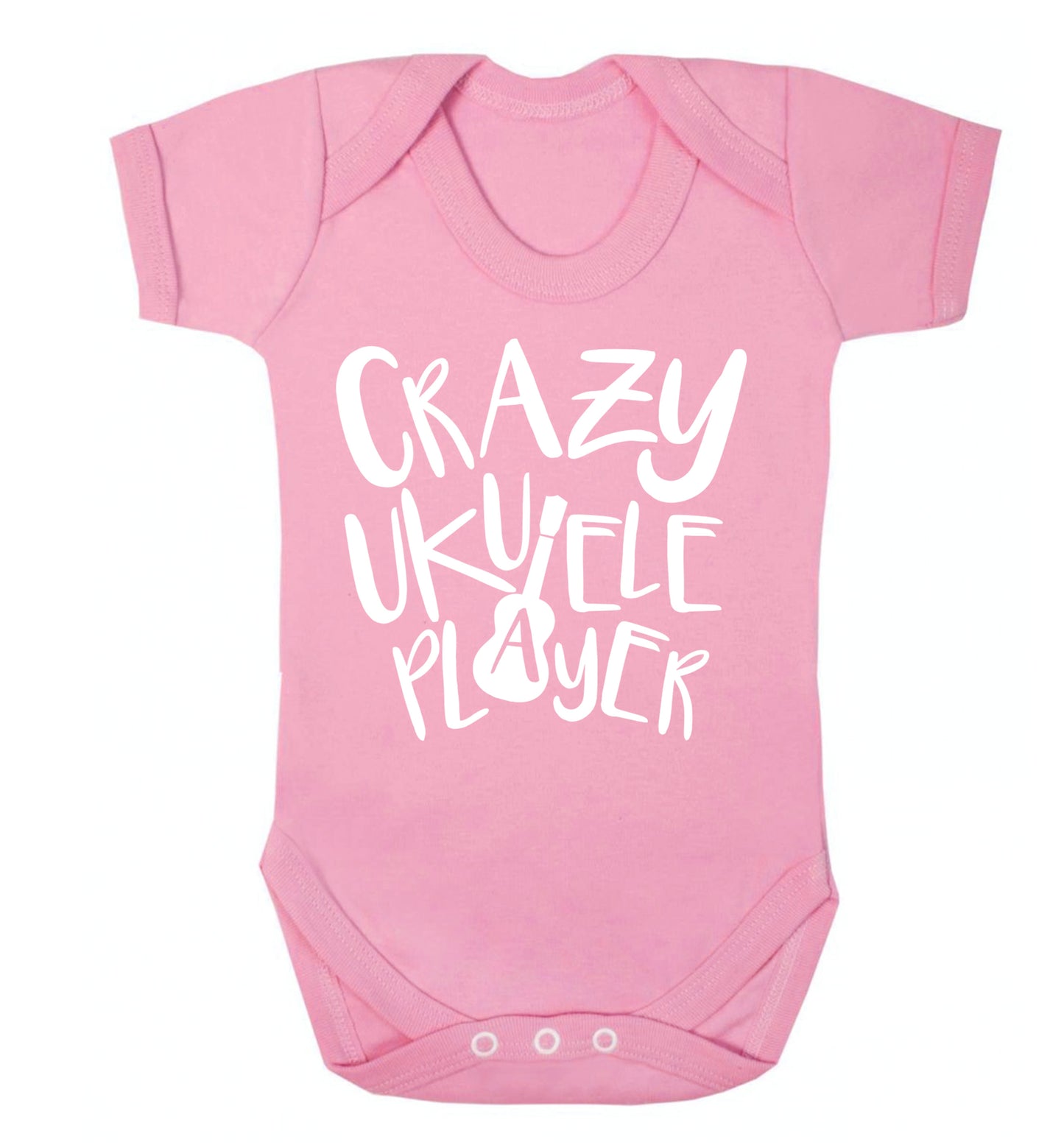 Crazy ukulele player Baby Vest pale pink 18-24 months