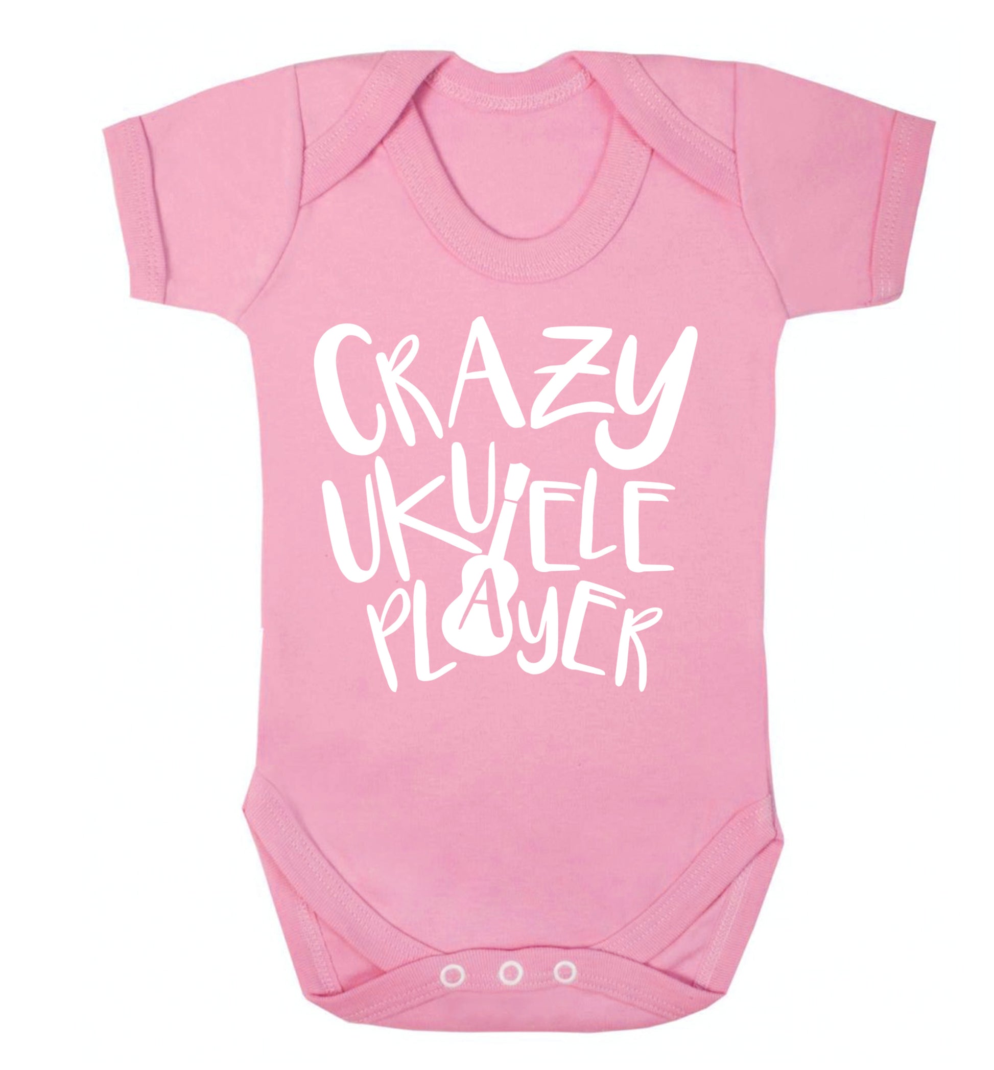 Crazy ukulele player Baby Vest pale pink 18-24 months