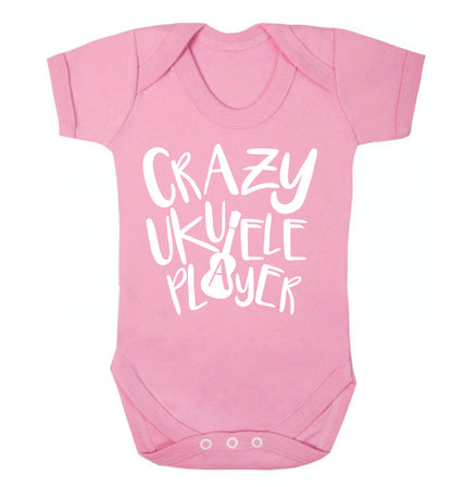 Crazy ukulele player Baby Vest pale pink 18-24 months
