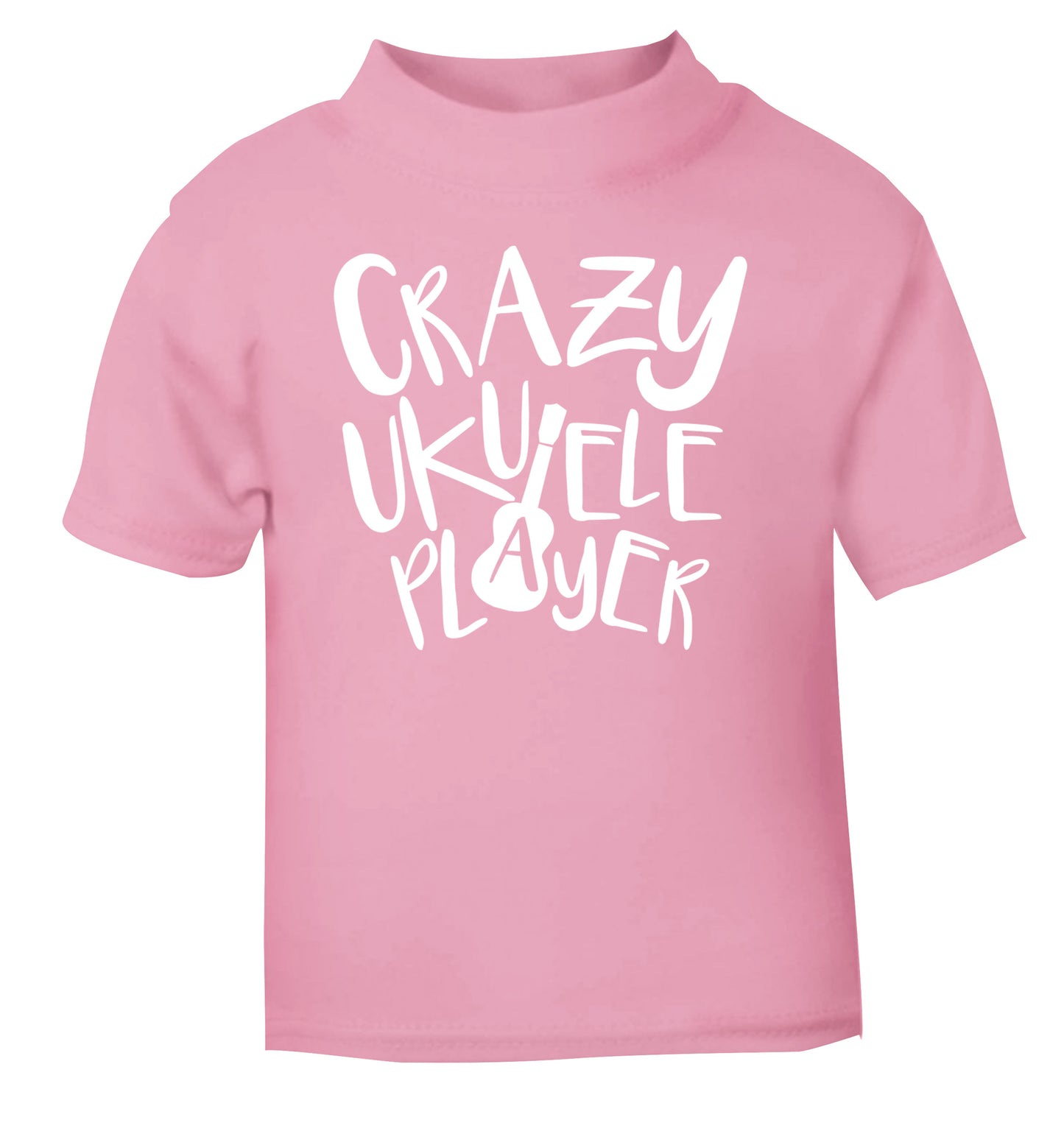 Crazy ukulele player light pink Baby Toddler Tshirt 2 Years