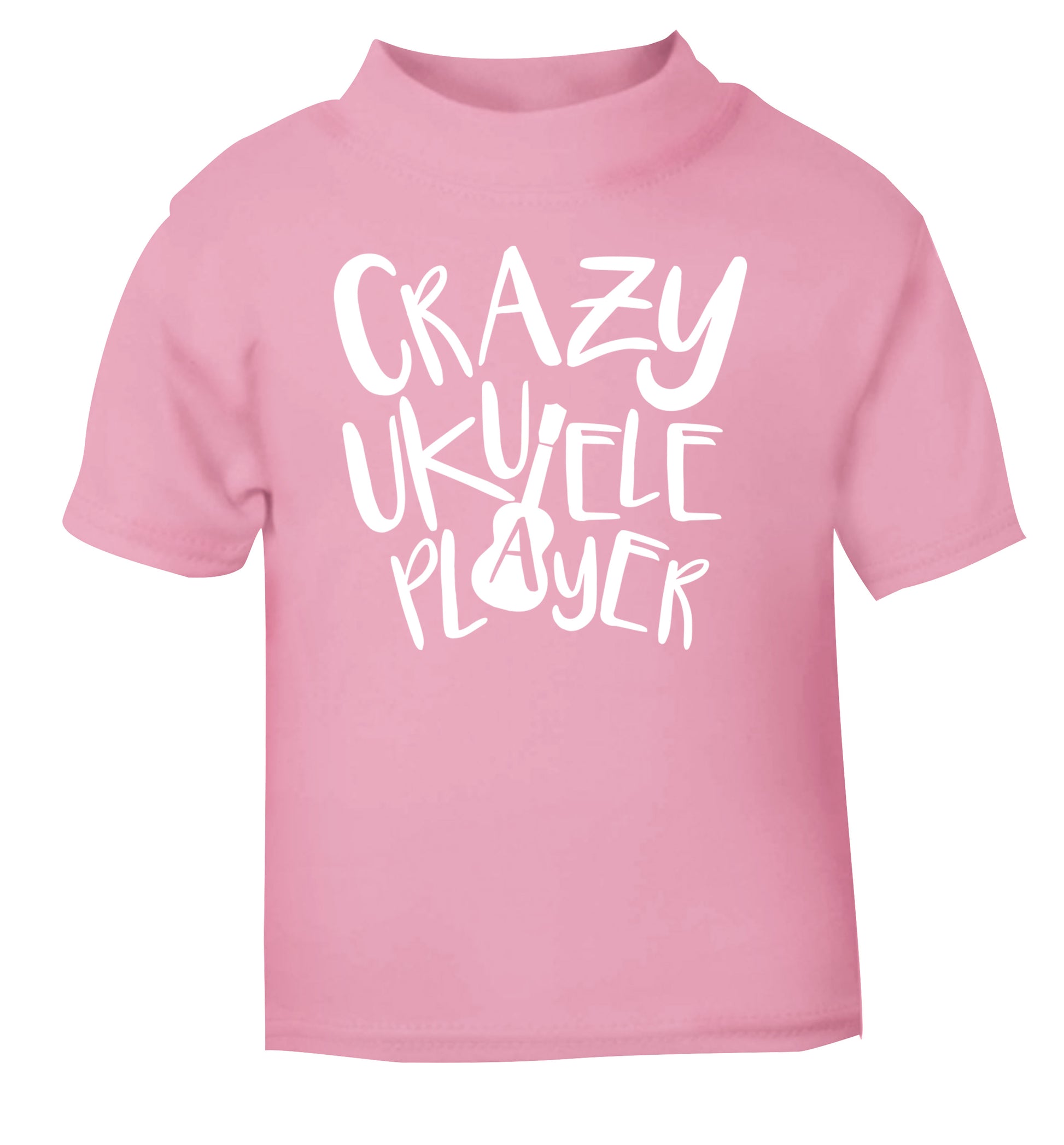 Crazy ukulele player light pink Baby Toddler Tshirt 2 Years