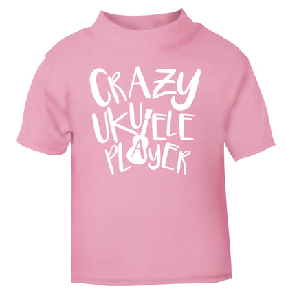 Crazy ukulele player light pink Baby Toddler Tshirt 2 Years