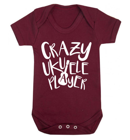 Crazy ukulele player Baby Vest maroon 18-24 months