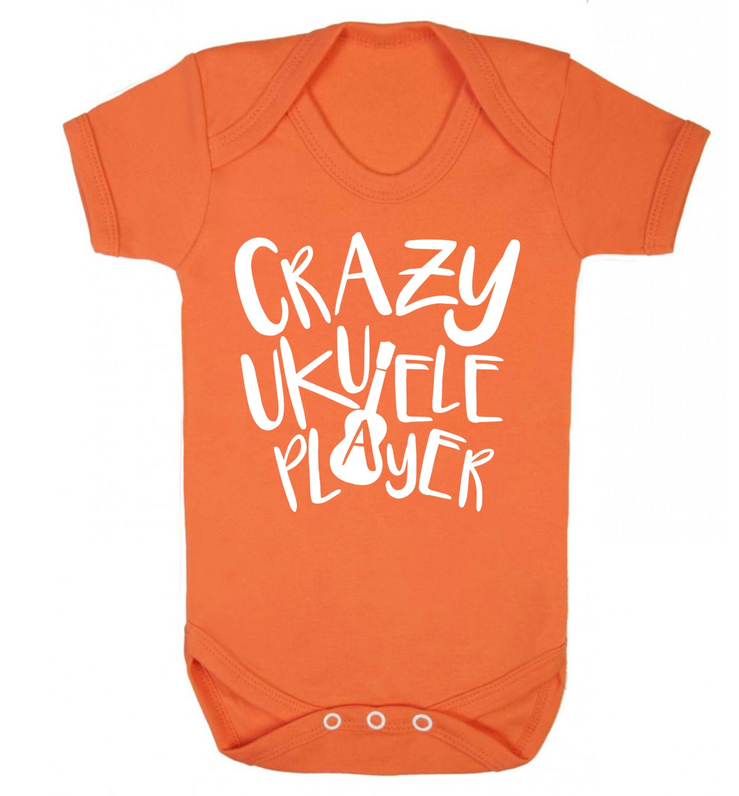Crazy ukulele player Baby Vest orange 18-24 months