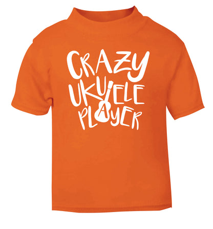 Crazy ukulele player orange Baby Toddler Tshirt 2 Years