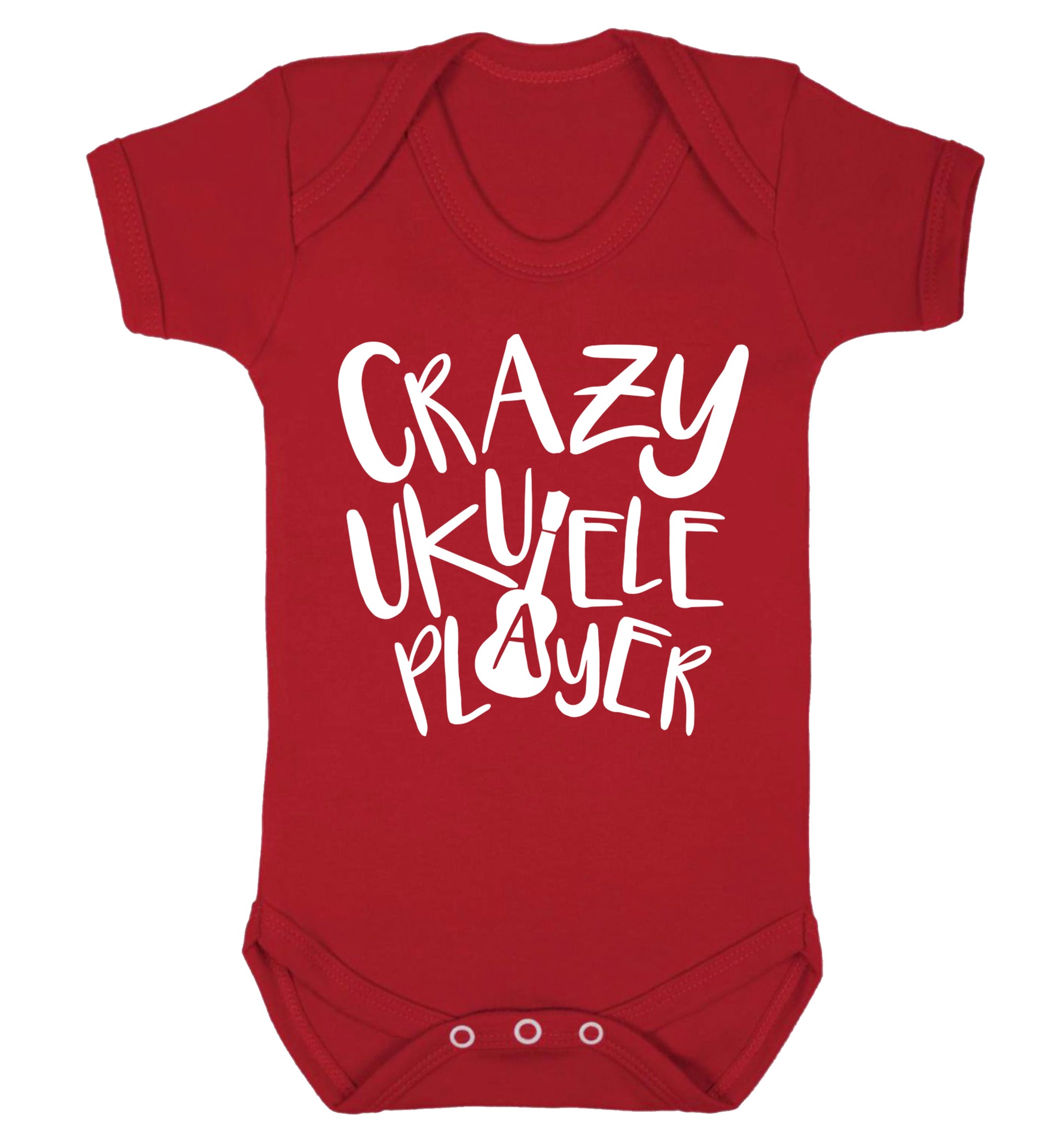Crazy ukulele player Baby Vest red 18-24 months