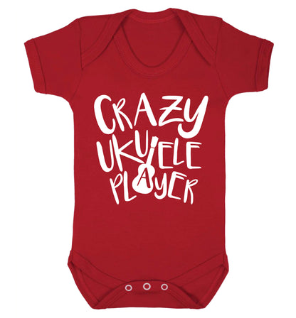Crazy ukulele player Baby Vest red 18-24 months
