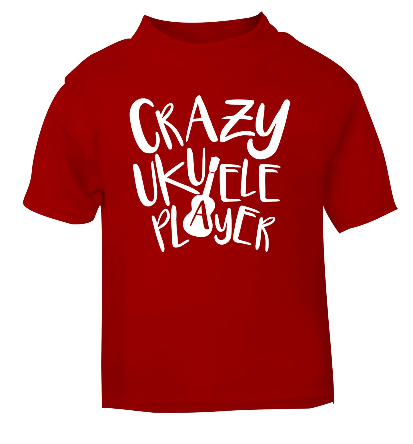 Crazy ukulele player red Baby Toddler Tshirt 2 Years